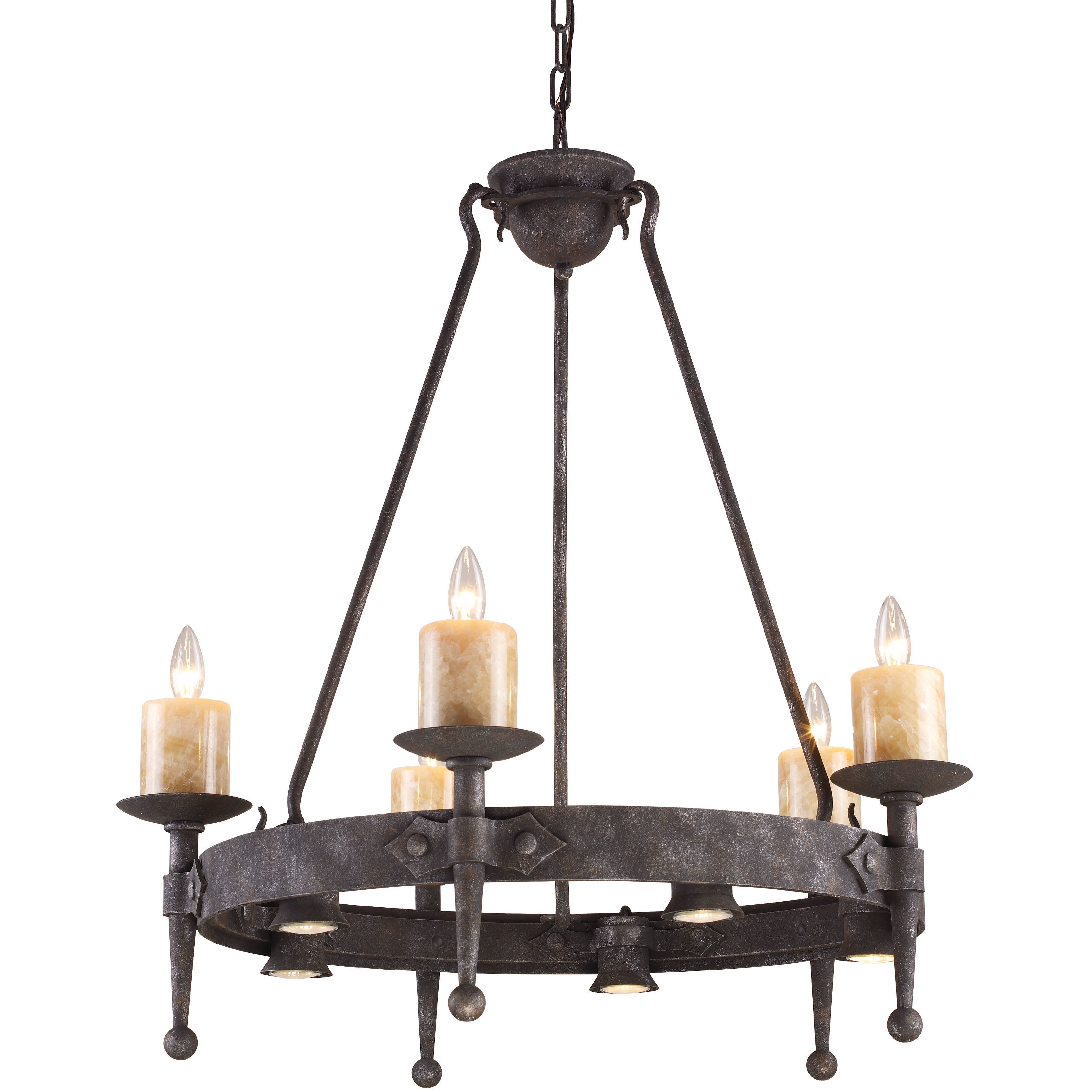 Cambridge 5 Light 33 inch Moonlit Rust Chandelier Ceiling Light