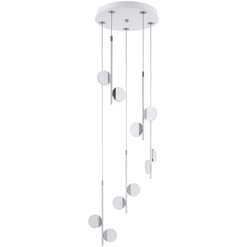 Olindra LED 14.57 inch White and Chrome Cascade Pendant Ceiling Light