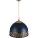 Alison 5 Light 21 inch Vintage Gold Pendant Ceiling Light in Antique Matte Navy