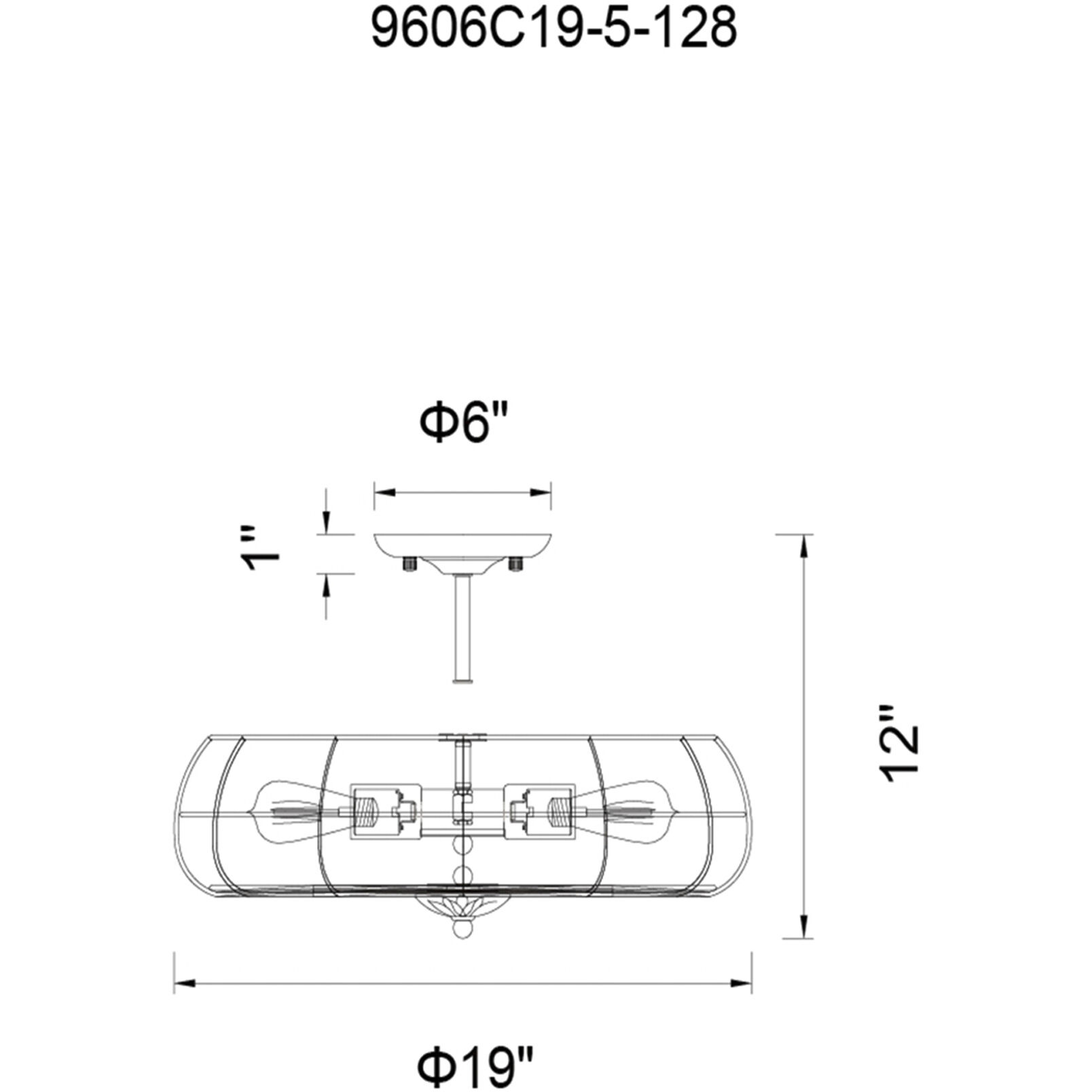 Pamela 5 Light 19 inch Rust Flush Mount Ceiling Light