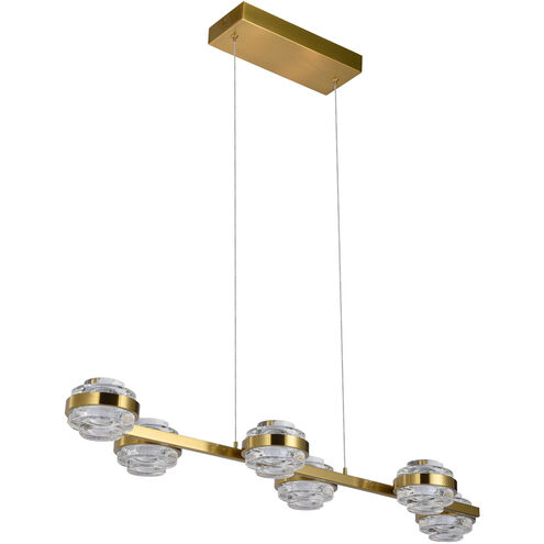 Milano Series Linear Chandelier Ceiling Light in Antique Brass, Artisan Collection