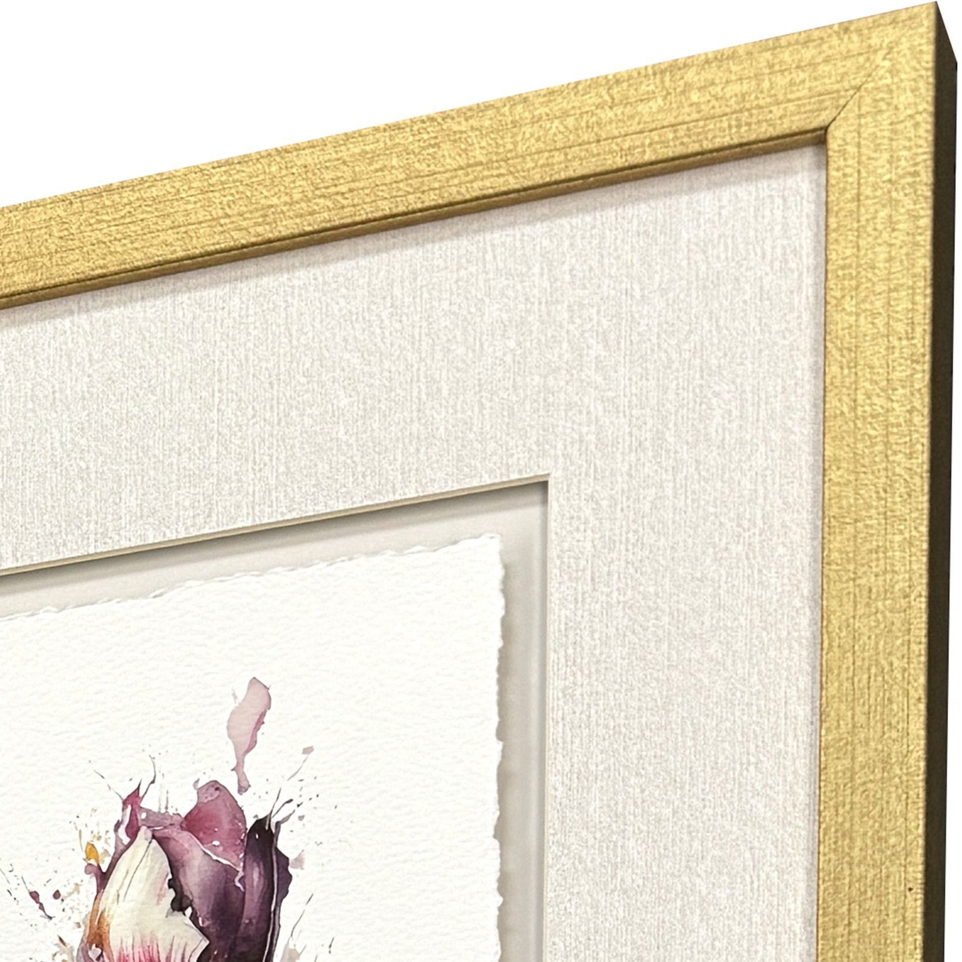 Fleurs Purple and Green and Pink and Multi Framed Art