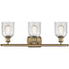 Ballston Caledonia 3 Light 26 inch Brushed Brass Bath Vanity Light Wall Light in Mica Glass, Ballston