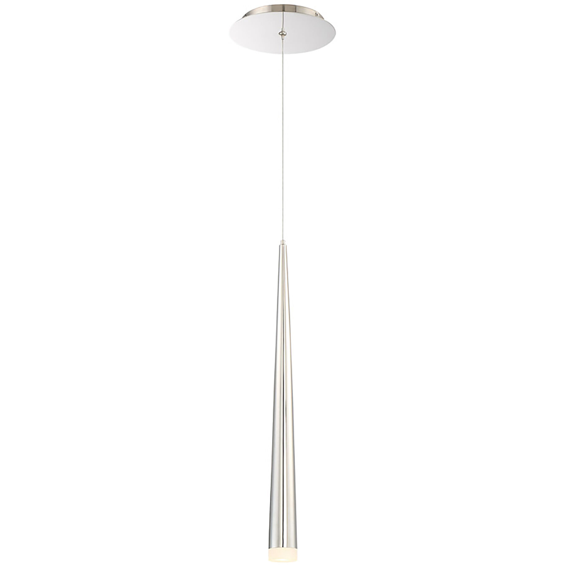 Cascade LED 1.5 inch Polished Nickel Pendant Ceiling Light in Round, 19in.