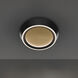 Tinzel LED 18 inch Black and Gold Leaf Flush Mount Ceiling Light in 3500K