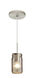 Milo 1 Light Satin Nickel Pendant Ceiling Light in Smoke Spirit Glass