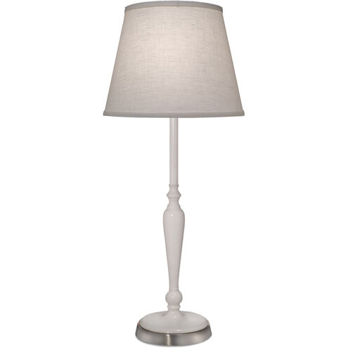 Ellie 28 inch 150.00 watt Gloss White and Satin Nickel Buffet Lamp Portable Light