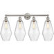 Cindyrella 4 Light 34 inch Brushed Satin Nickel Bath Vanity Light Wall Light in Seedy Glass
