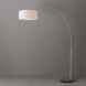 Float 92 inch 14 watt Weathered Brass and Black Arc Floor Lamp Portable Light in White Linen