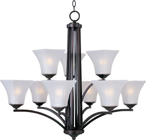 Aurora 9 Light 32 inch Oil Rubbed Bronze Multi-Tier Chandelier Ceiling Light