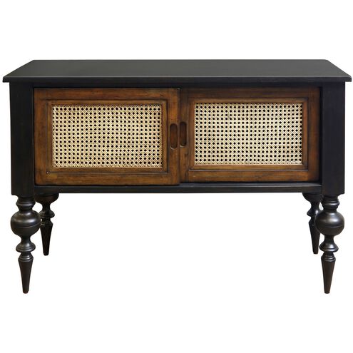 Cameron 16 inch Dark Brown and Black Console Table