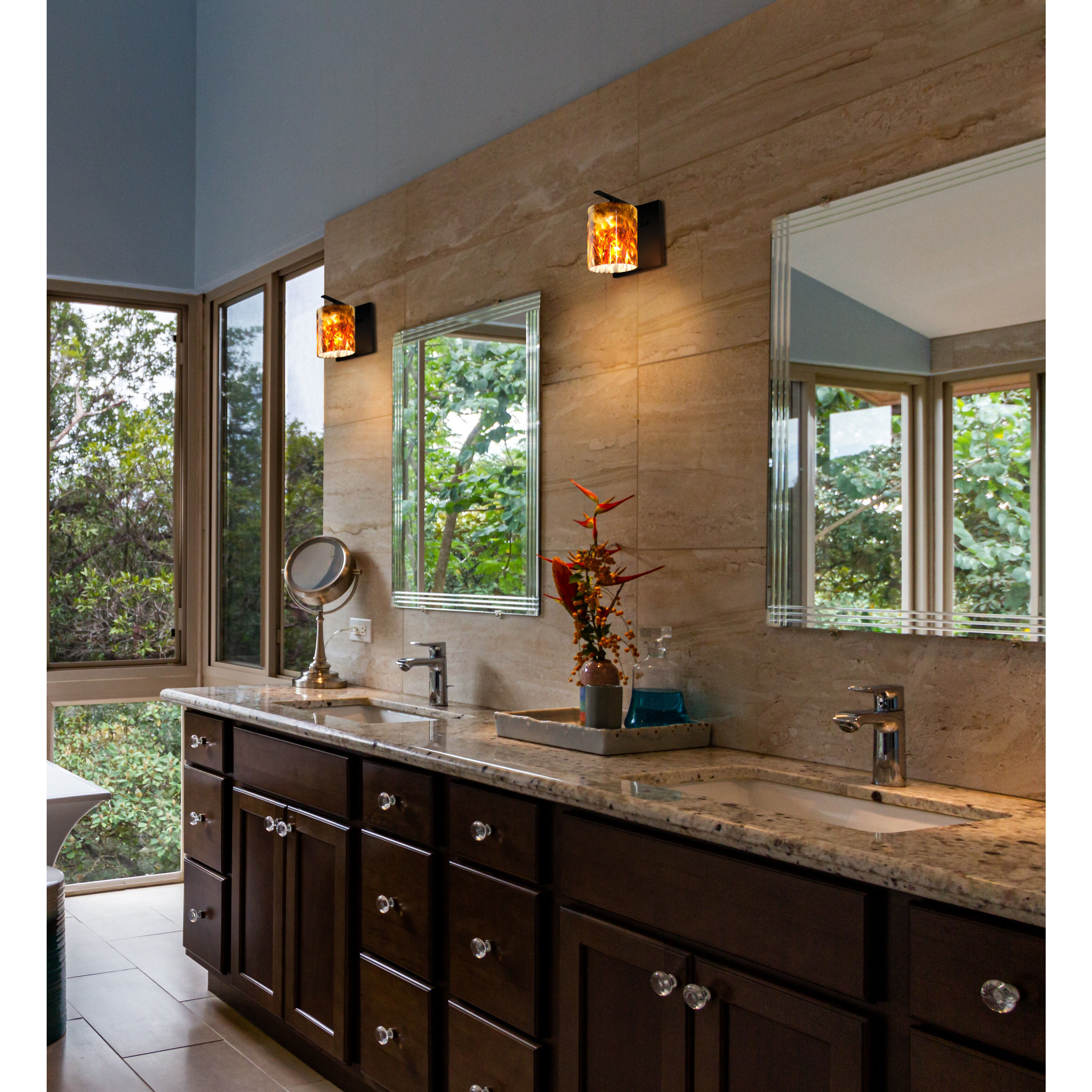 Lava 1 Light 5.88 inch Black Vanity Light Wall Light