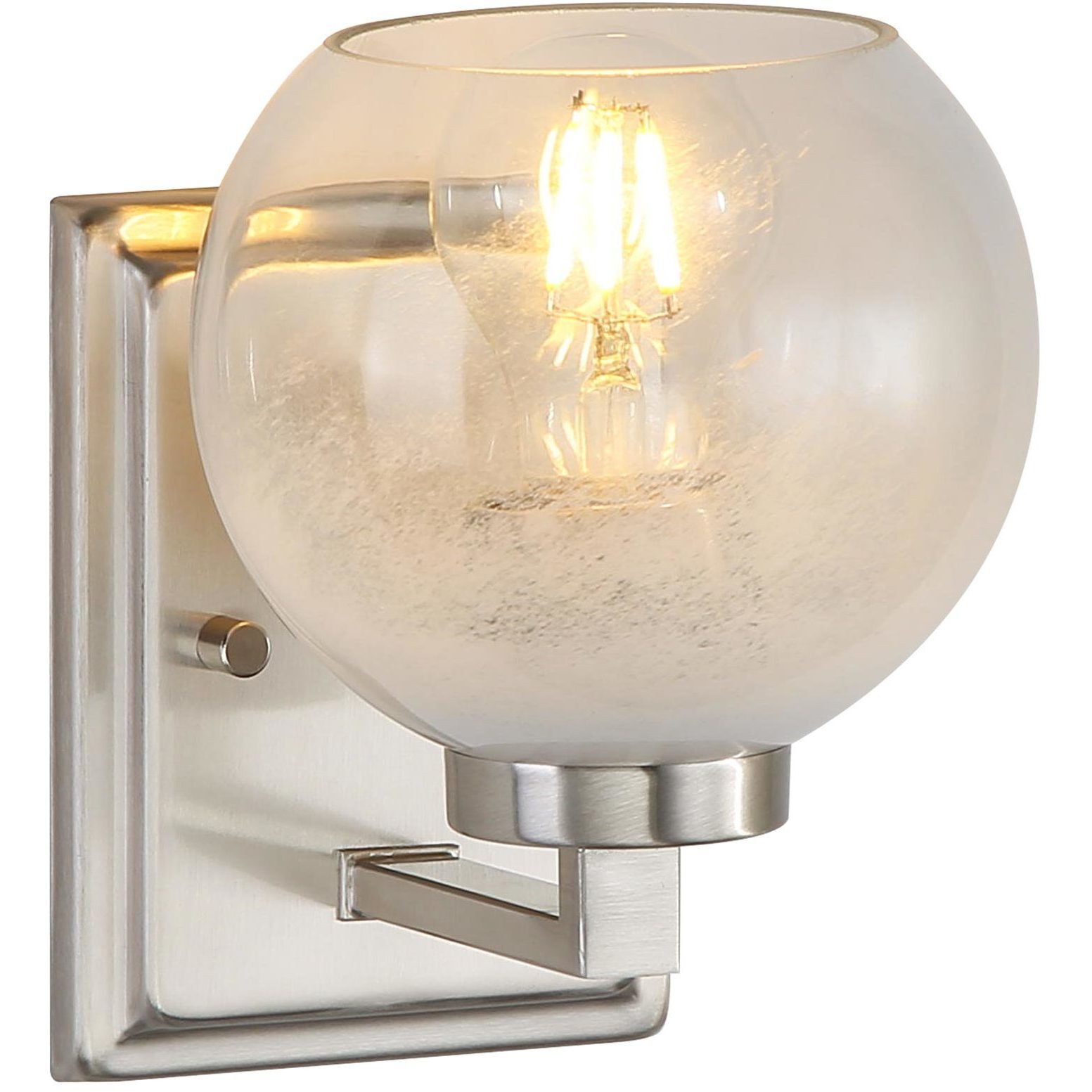 Yep Elliott Vanity Wall Light in Pewter, Clear Glass