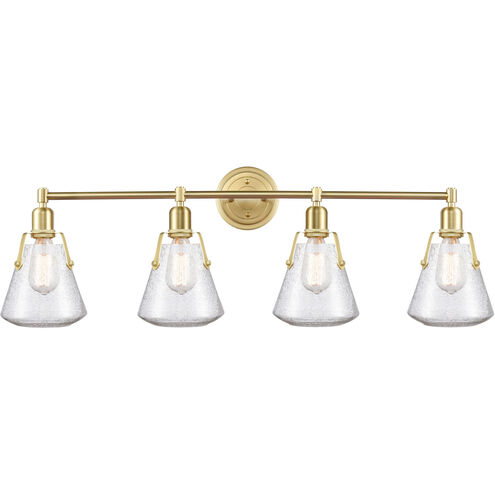 Luna 4 Light 40 inch Satin Brass Bath Vanity Light Wall Light