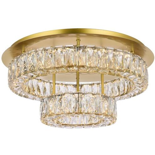 Monroe 2 Light 22 inch Gold Flush Mount Ceiling Light