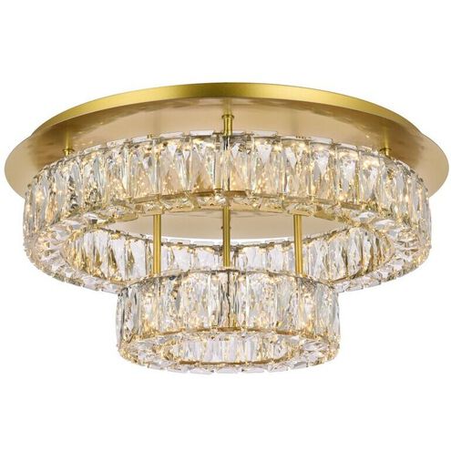 Monroe 2 Light 22 inch Gold Flush Mount Ceiling Light 