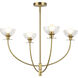 Alora Mood Sylvia 4 Light 26.5 inch Brushed Gold/Clear Glass Chandelier Ceiling Light