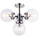 Maru 4 Light 20.28 inch Chrome Pendant Ceiling Light in Chrome and Clear