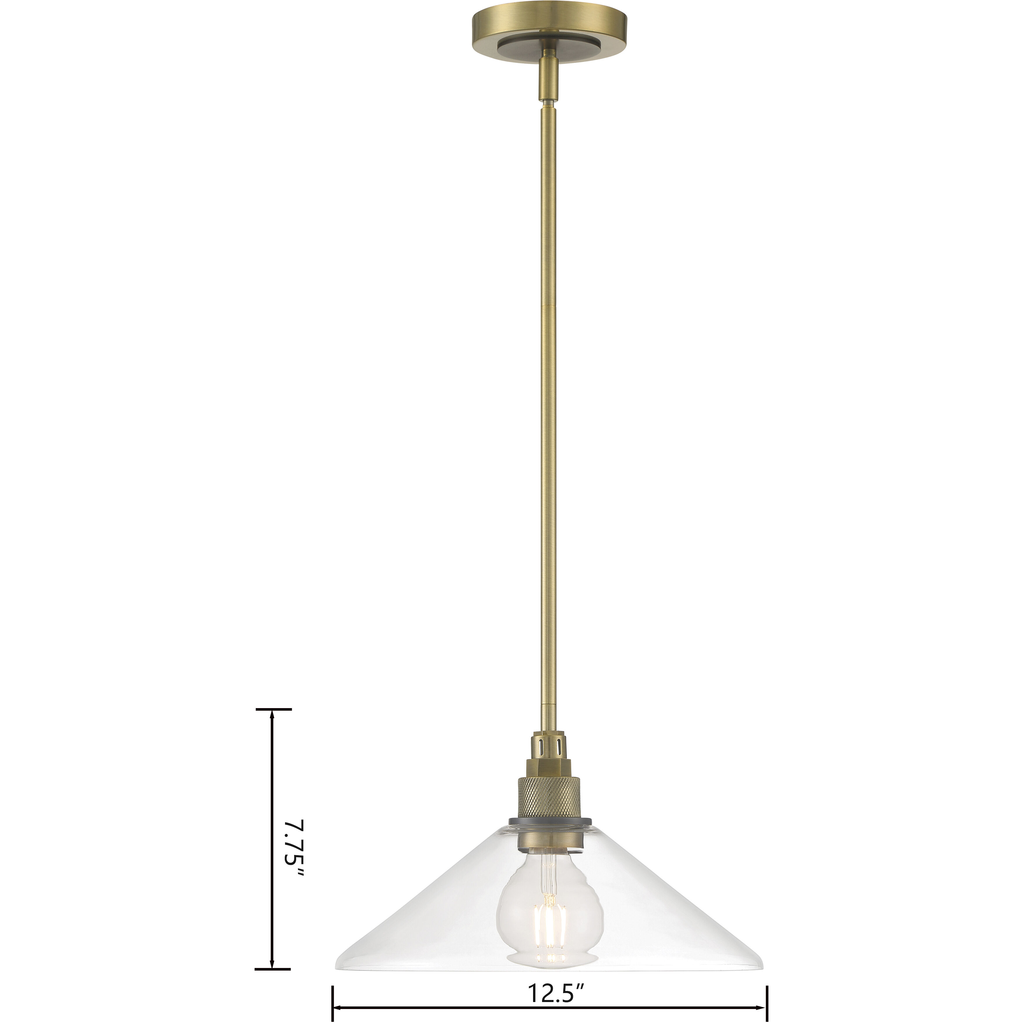 Charis Pendant Ceiling Light in Antique Brass with Oil Rubbed Bronze