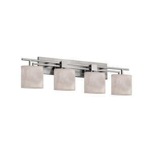 Clouds 4 Light 36 inch Brushed Nickel Bath Bar Wall Light in Cylinder with Flat Rim, Incandescent