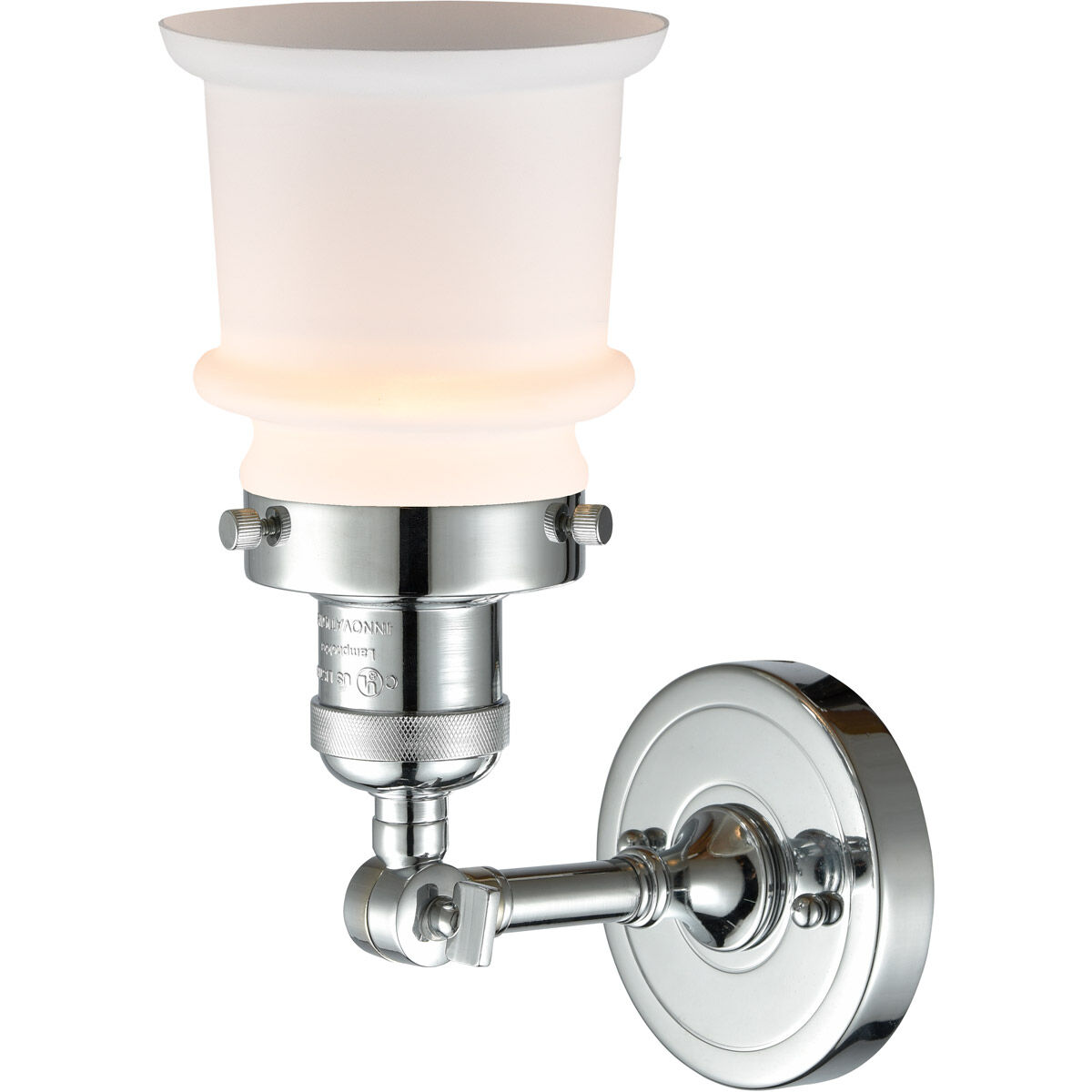 Franklin Restoration Small Canton LED 6 inch Polished Chrome Semi-Flush Mount Ceiling Light in Matte White Glass, Franklin Restoration