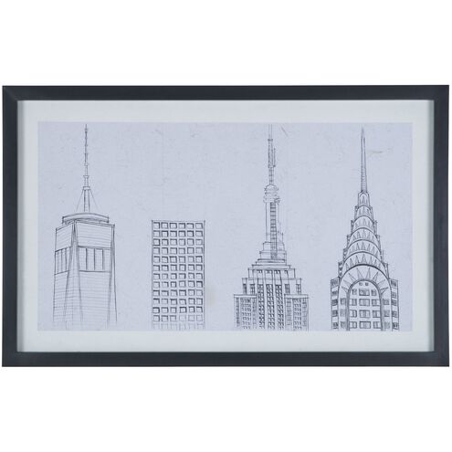 New York Spires White with Black Framed Wall Art