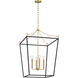 kate spade new york Carlyle 4 Light 24.38 inch Midnight Black / Burnished Brass Lantern Pendant Ceiling Light