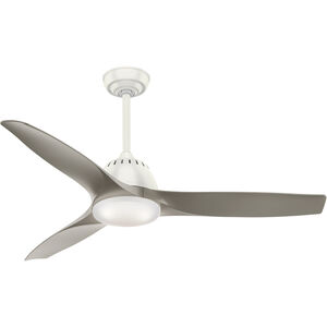 Wisp 52 inch Fresh White with Painted Pewter, Painted Pewter Blades Ceiling Fan