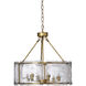 Glenn 6 Light 21.75 inch Antique Brass Chandelier Ceiling Light, Large