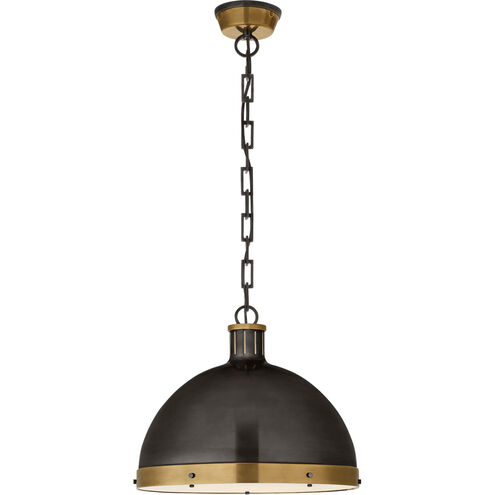 Thomas O'Brien Hicks 2 Light 16 inch Bronze with Antique Brass Pendant Ceiling Light in Bronze and Hand-Rubbed Antique Brass, Extra Large