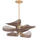 Cardiff 8 Light 27.75 inch Vintage Gold Leaf Semi Flush Ceiling Light