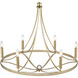 Noura 6 Light 31 inch Champagne Gold and Clear Chandelier Ceiling Light