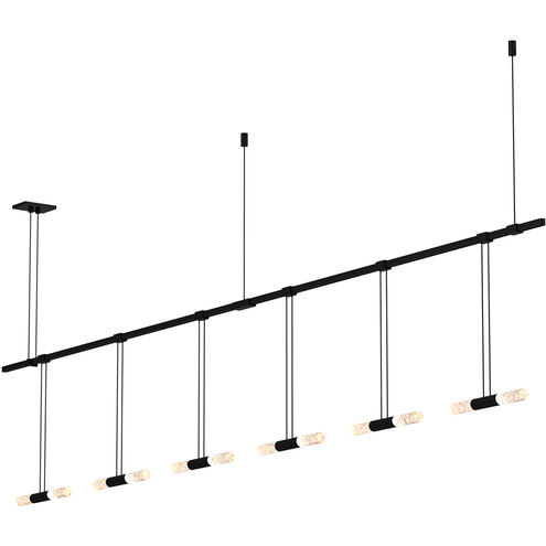 Suspenders LED 73 inch Satin Black Modular Pendant Composition Ceiling Light