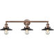 Franklin Restoration Railroad 3 Light 32 inch Antique Brass Bath Vanity Light Wall Light in Incandescent, Matte Black, Franklin Restoration