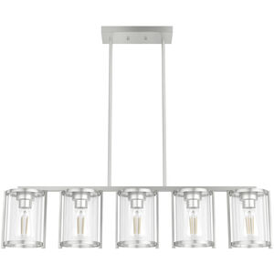 Astwood 5 Light 39 inch Brushed Nickel Linear Chandelier Ceiling Light, Large