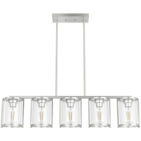 Astwood 5 Light 39 inch Brushed Nickel Linear Chandelier Ceiling Light, Large