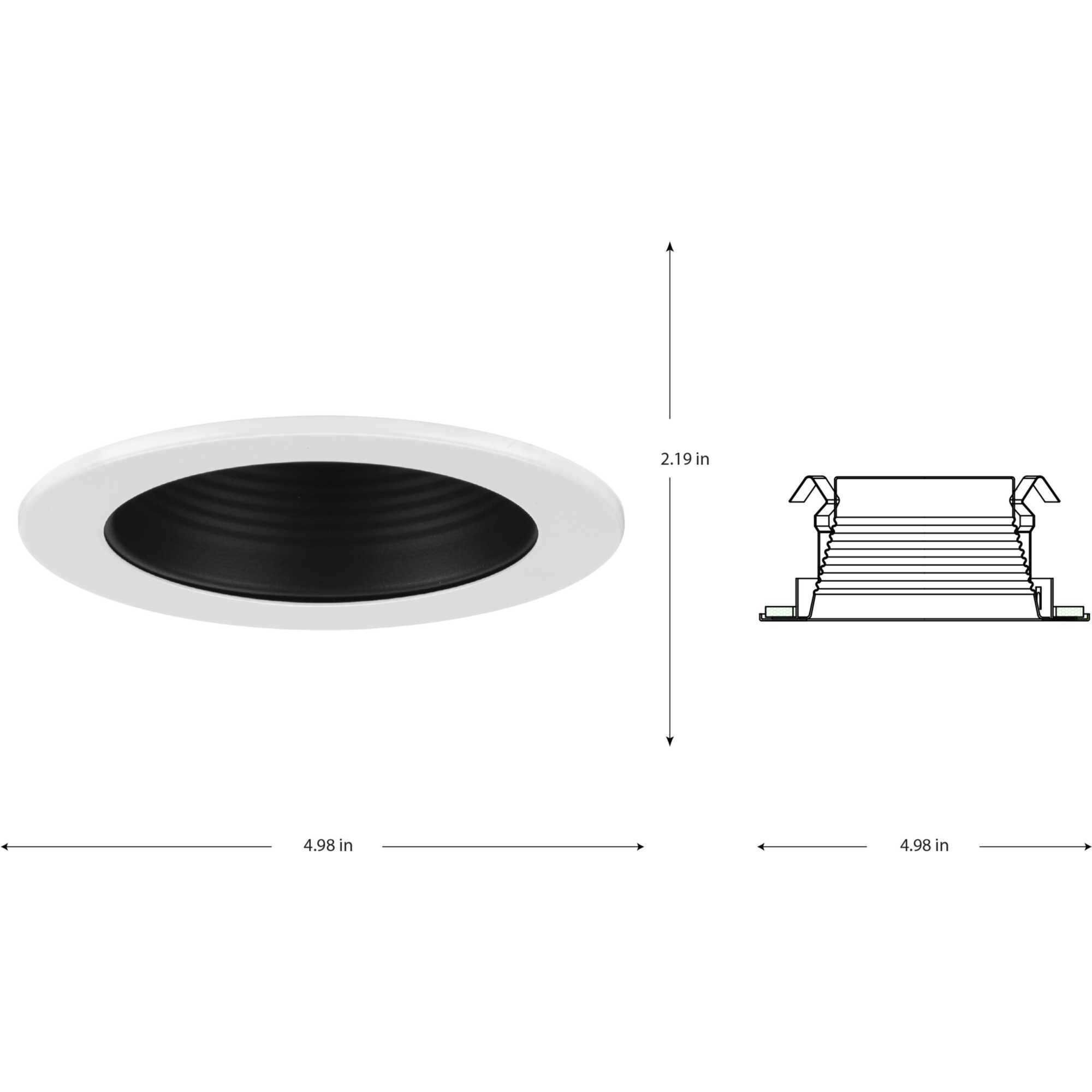 4in Recessed Trim PAR20 Black Step Baffle Trim