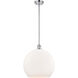 Ballston Athens 1 Light 14 inch Polished Chrome Pendant Ceiling Light in Matte White Glass