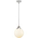 Nouveau 2 Beacon 1 Light 8 inch Polished Chrome Mini Pendant Ceiling Light in Incandescent, Matte White