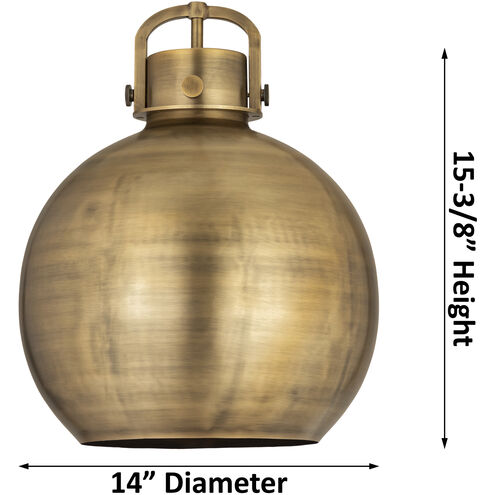 Newton Sphere 1 Light 14 inch Satin Nickel Pendant Ceiling Light