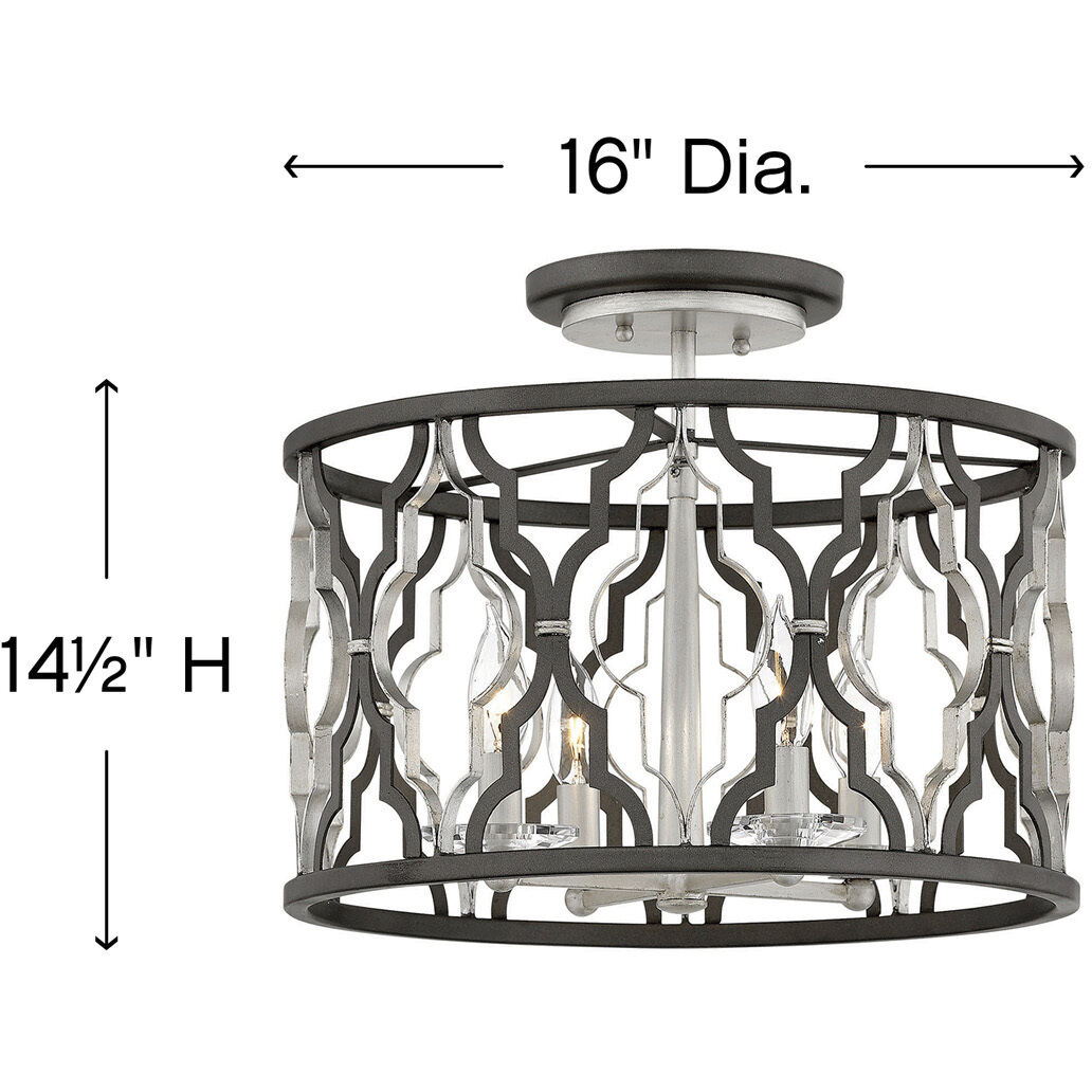 Portico 4 Light 16 inch Glacial with Metallic Matte Bronze Indoor Semi-Flush Mount Ceiling Light