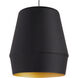 Allea 1 Light 12.6 inch Black/Gold Pendant Ceiling Light in Incandescent