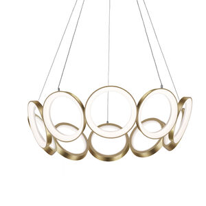 Oros LED 29.13 inch Antique Brass Chandelier Ceiling Light