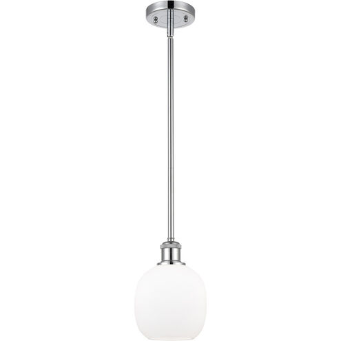 Ballston Belfast 1 Light 6 inch Polished Chrome Pendant Ceiling Light in Matte White Glass, Ballston
