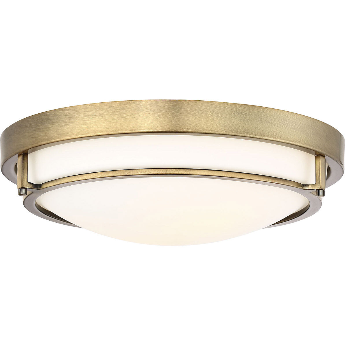 Modern 2 Light 13 inch Natural Brass Flush Mount Ceiling Light