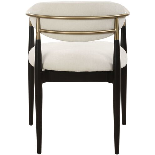 Moxie Brushed Brass and Matte Black and Off-White Dining Chair