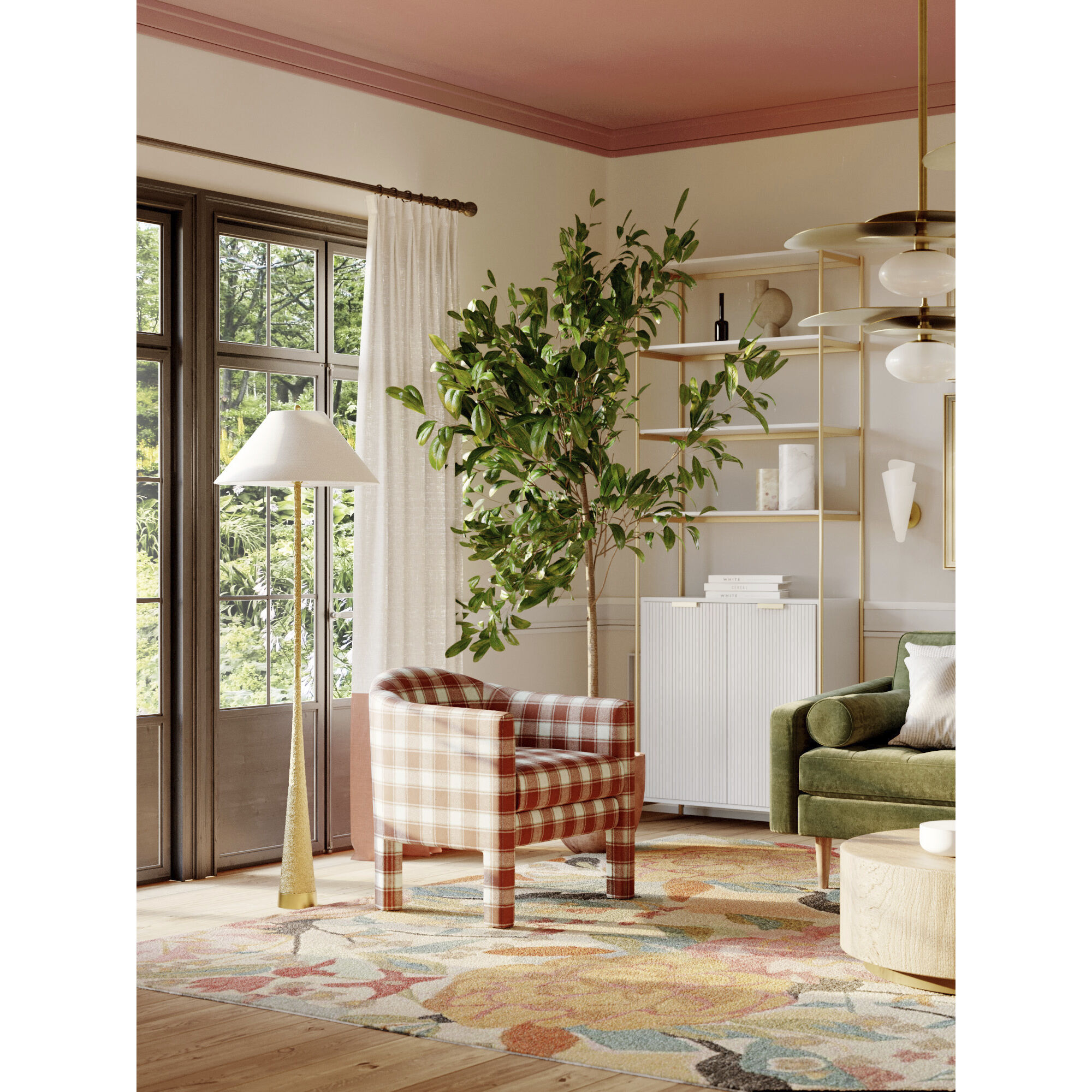 Indie 64 inch 15.00 watt Aged Brass Floor Lamp Portable Light