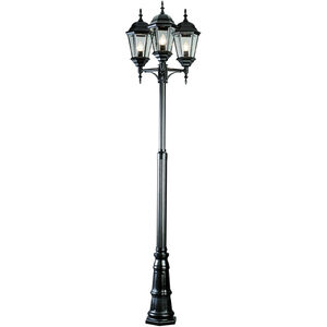 Main Street 3 Light 98 inch Swedish Iron Outdoor Pole Lantern
