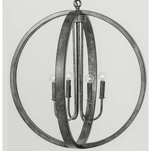 Abel 4 Light 25 inch Antique Silver Pendant Ceiling Light
