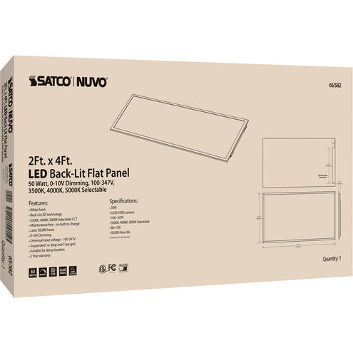 Brentwood LED 24 inch White Flat Panel Ceiling Light, ColorQuick